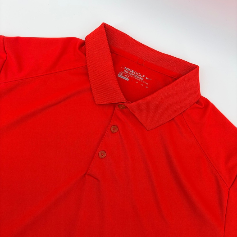 Nike Golf Polo Shirt Mens XXL Red Dri-FIT Tour Performance Short Sleeve Solid